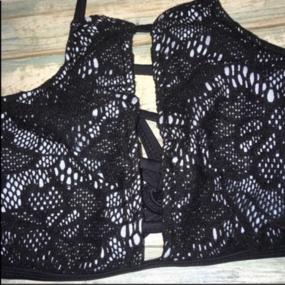 Mossimo Lace High Neck Halter Bikini Top Women’s Large - Picture 4 of 6